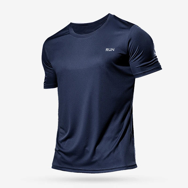 Men Summer Quick Dry Short Sleeve Gym T-Shirt Oversized Fitness Running Bodybuilding Sport Tops Jersey