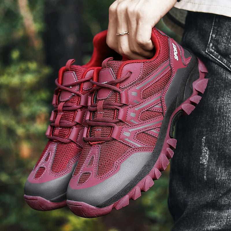 Abnkarwin Women's Breathable Lace-Up Hiking Shoes for Outdoor Trails