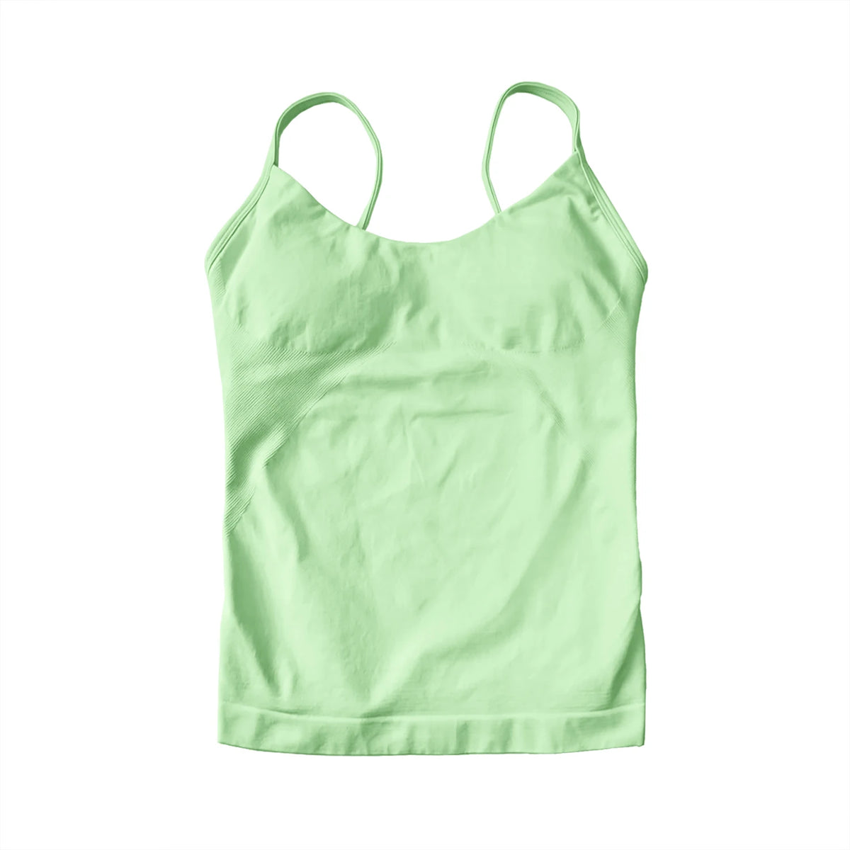 NCLAGEN Women's Seamless Pilates Tank Top With Built In Bra