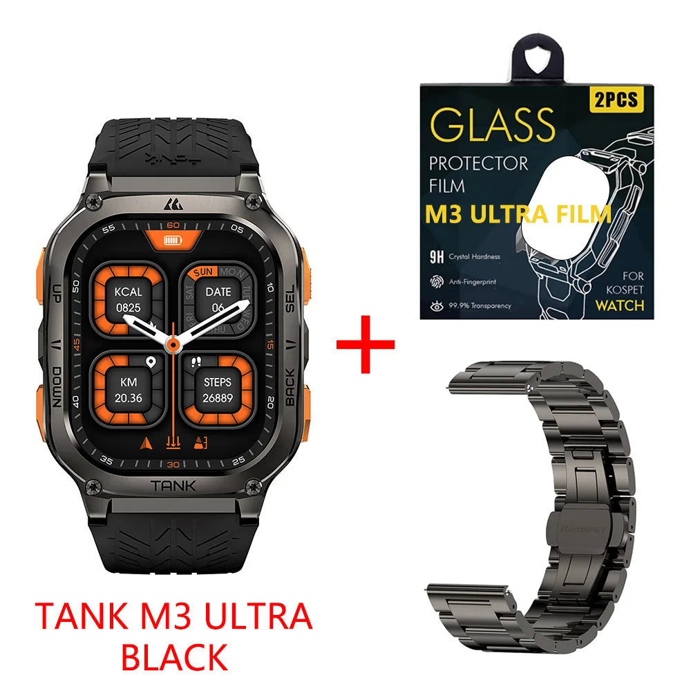 KOSPET Tank M3 Ultra GPS Smartwatch Bluetooth Calling Health Tracker