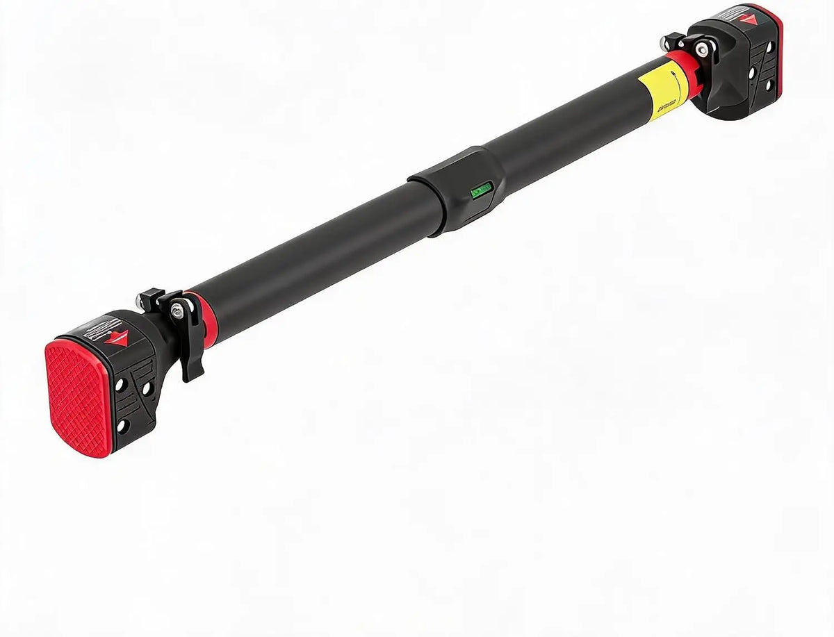 Heavy Duty Doorway Pull Up Bar Adjustable Width No-Screw Installation, Locking Mechanism Level Meter Anti-Slip 440lbs Capacity – Home Gym Strength Trainer