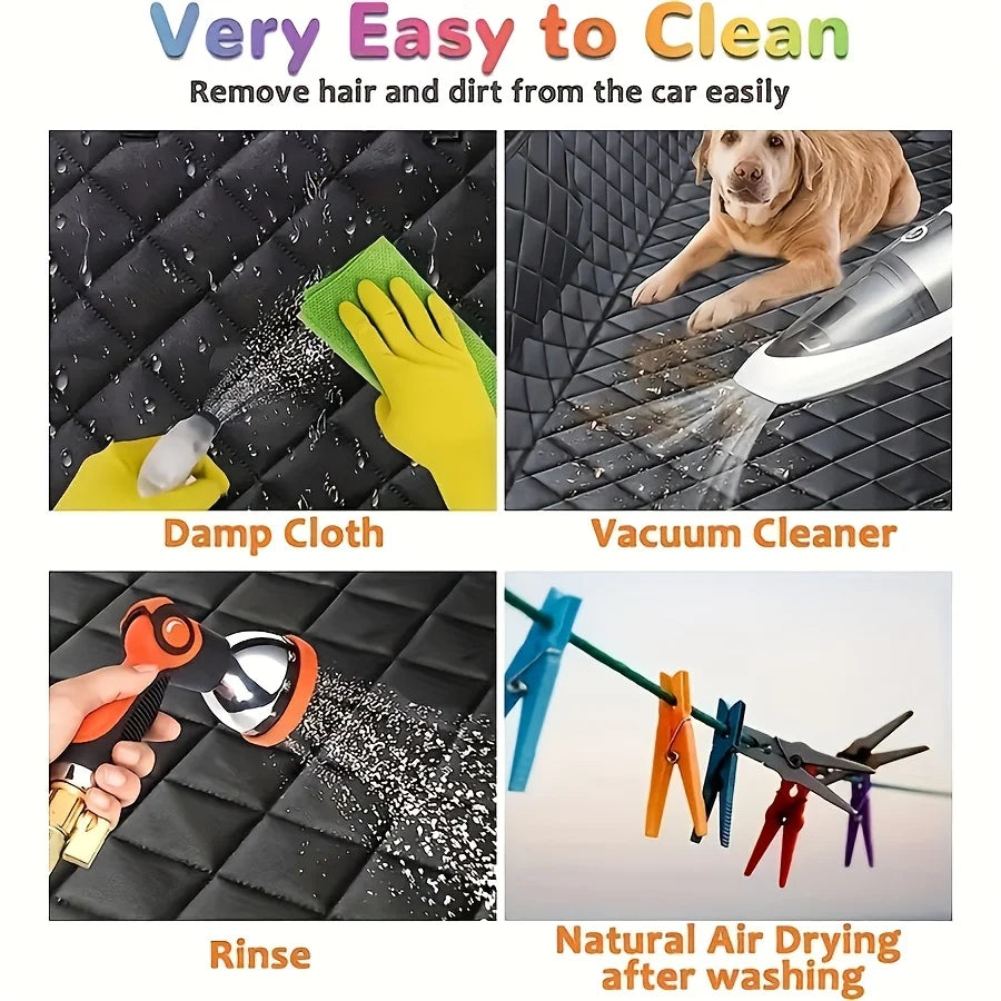 Waterproof Nonslip Dog Car Seat Hammock Cover With Side Flaps