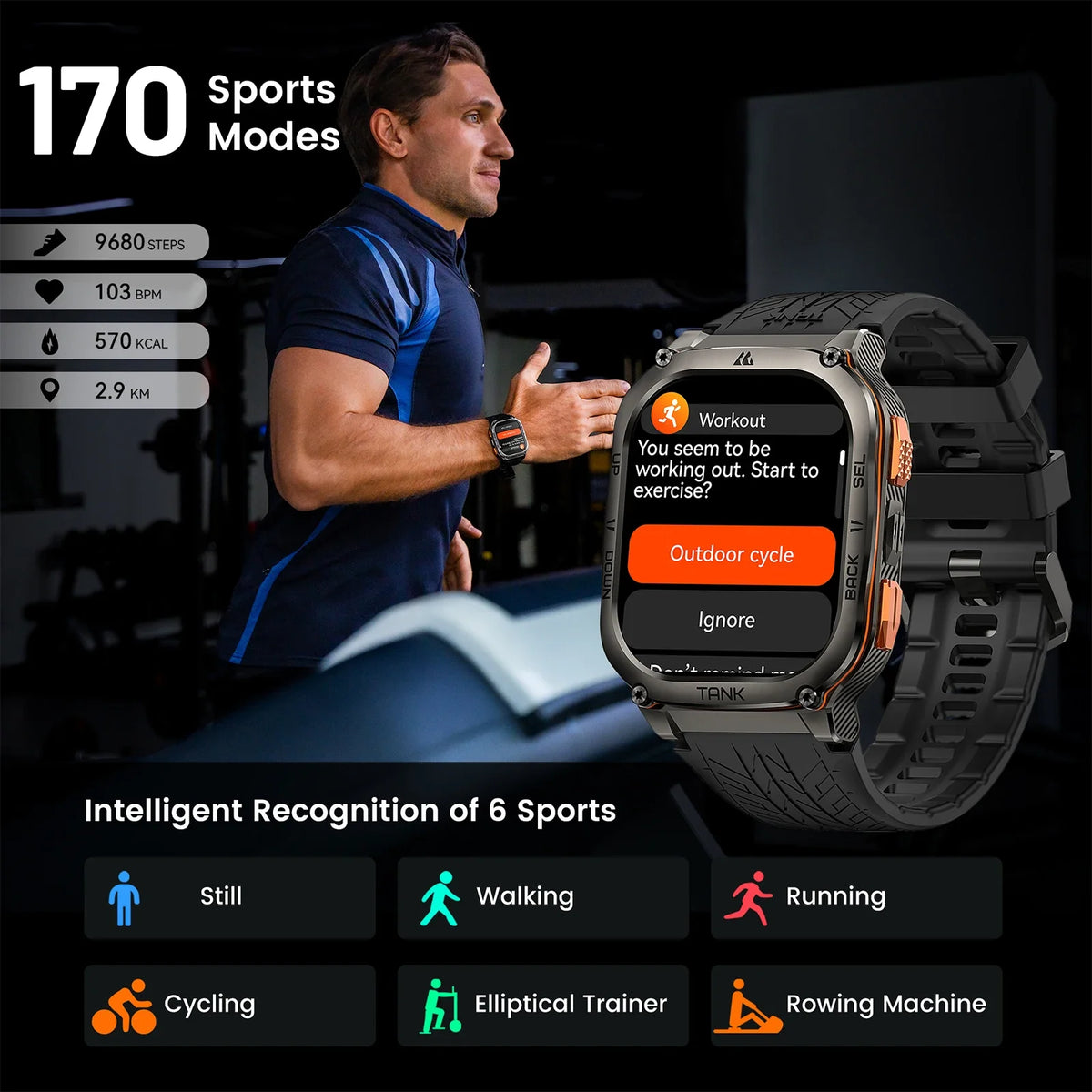 KOSPET Tank M3 Ultra GPS Smartwatch Bluetooth Calling Health Tracker