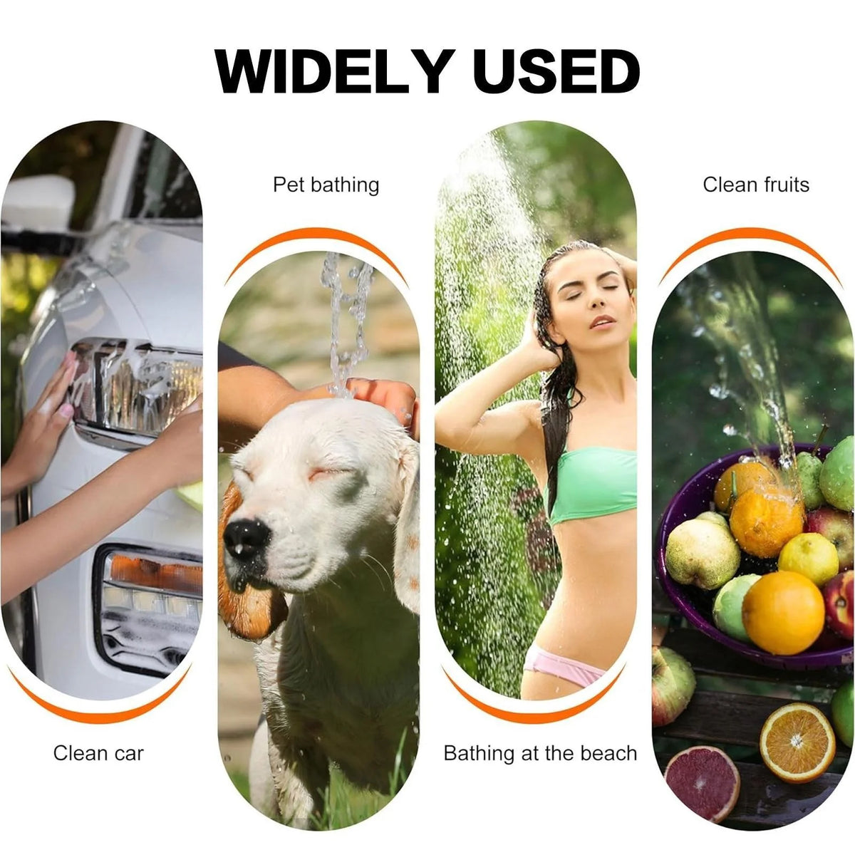 Portable Rechargeable Handheld Pet Shower Sprayer for Outdoor Bathing