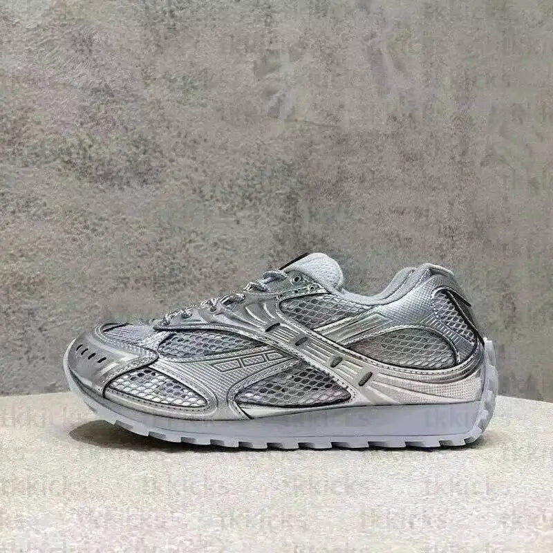 Leather Mesh Running Sneakers For Women And Men Athletic Trainers