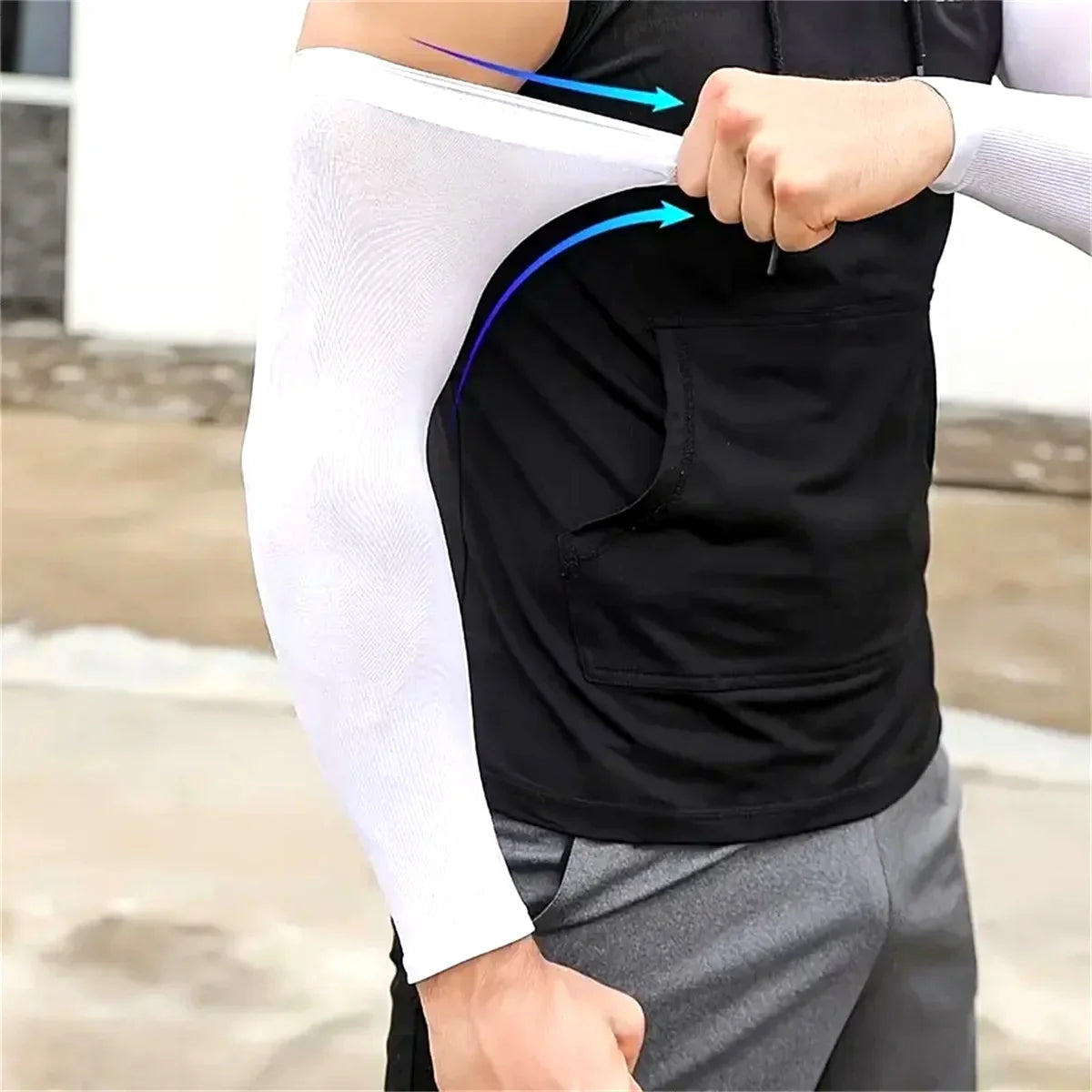 kkjoy 6 Pairs Unisex Cooling Arm Sleeves Compression Breathable Moisture Wicking for Men Women Sports Outdoor UV Protection