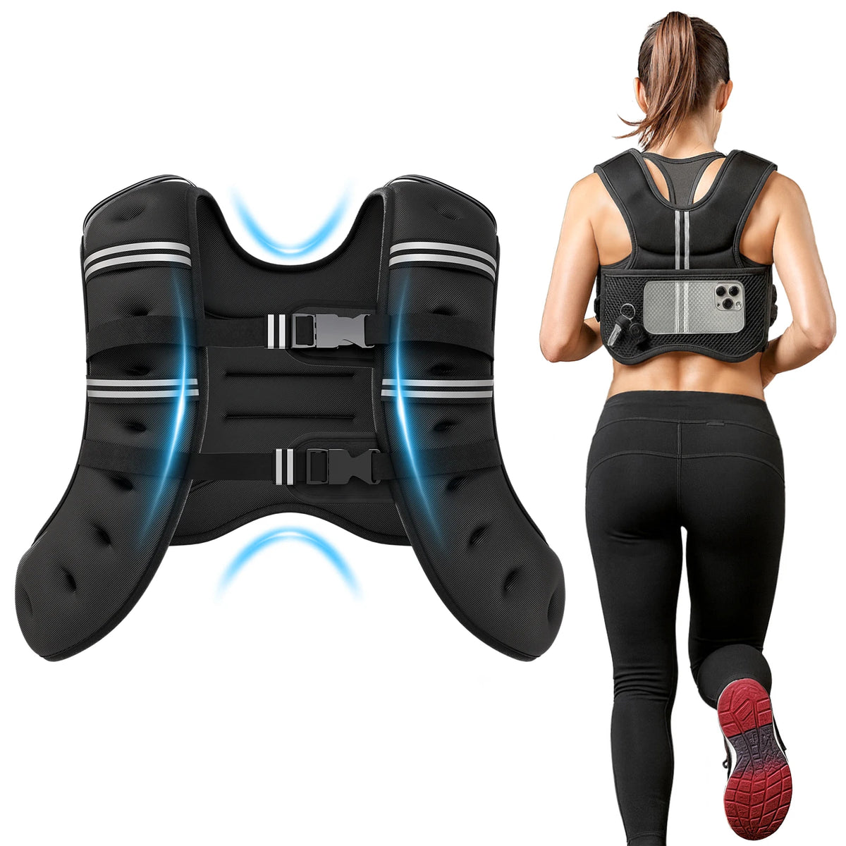 Adjustable Weighted Training Vest for Strength Running and Fitness Workouts