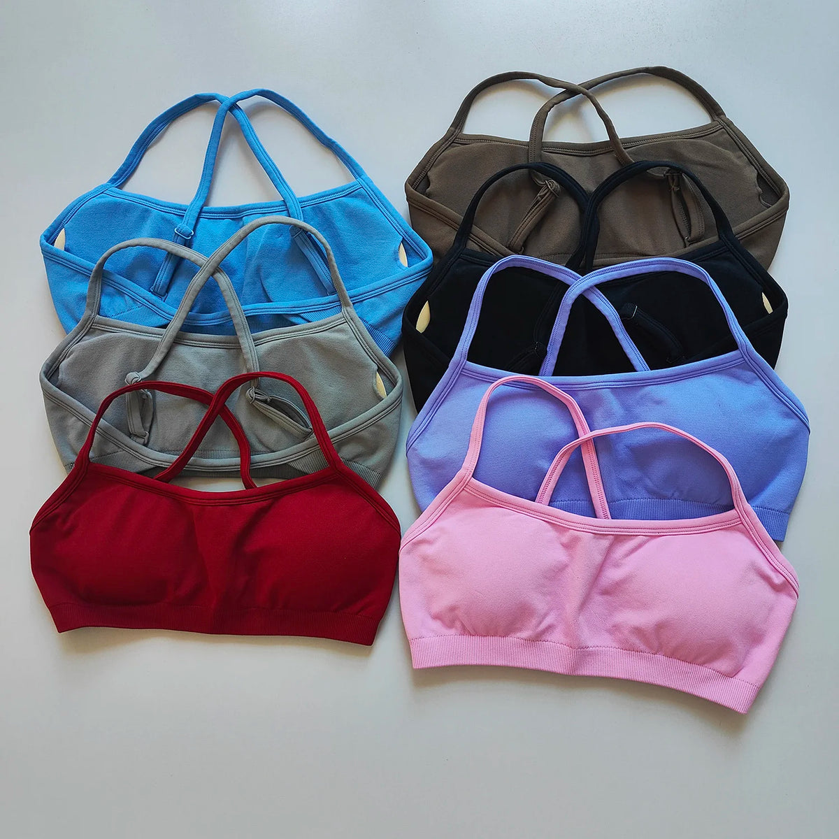 Seamless Women Racerback Yoga Sports Bra for Fitness and Running