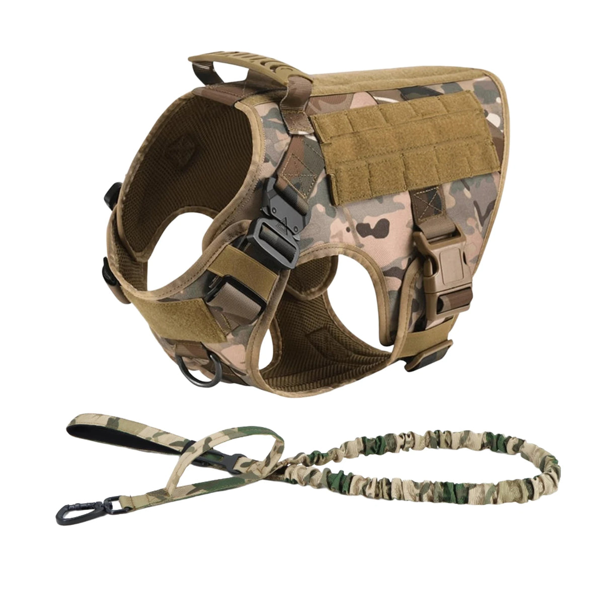 PETRAVEL Tactical Dog Harness With Leash And MOLLE Pouches – Wild Miles ...