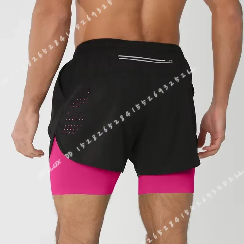 Women's Quick Dry Double Layer Running Shorts For Fitness Training