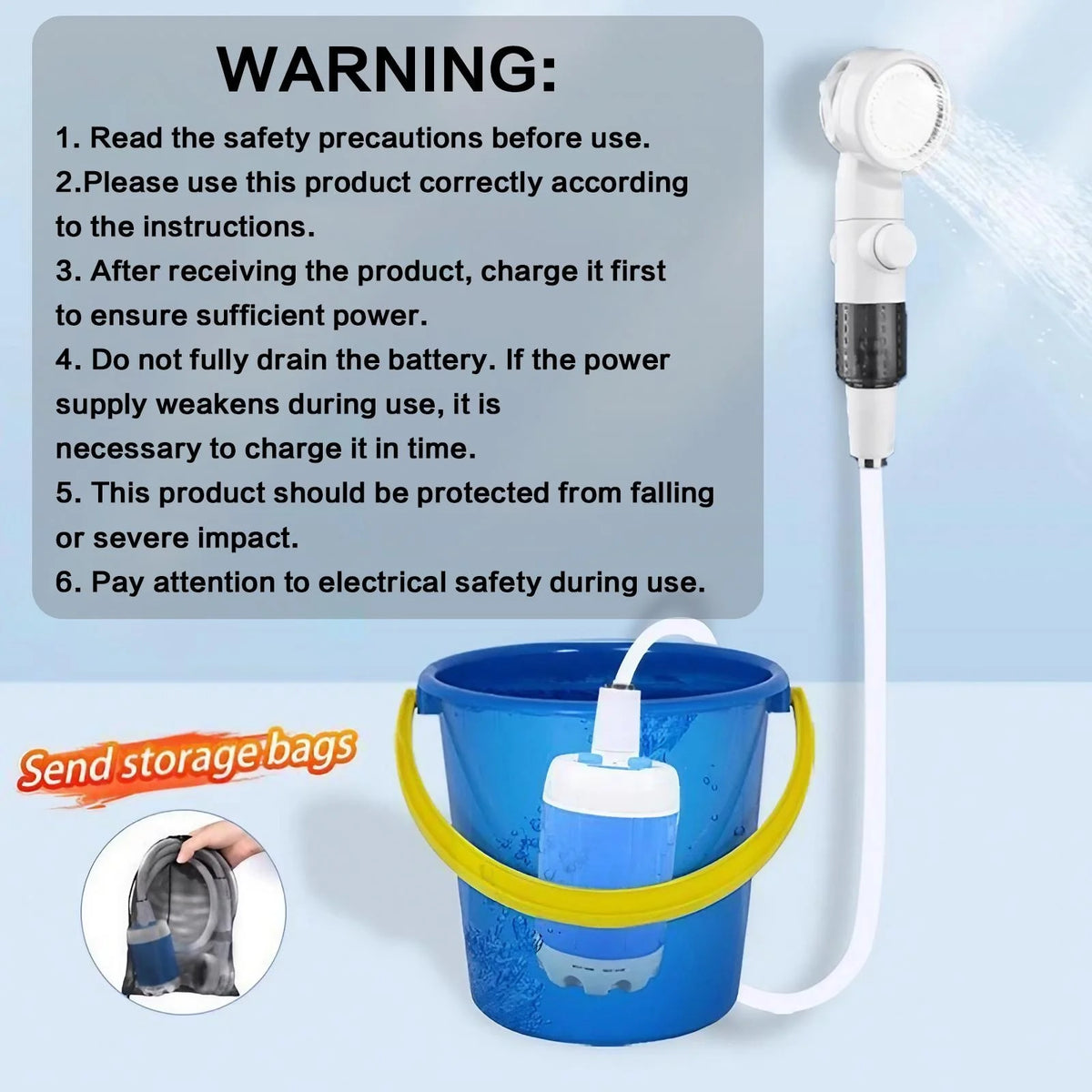 Portable Rechargeable Handheld Pet Shower Sprayer for Outdoor Bathing