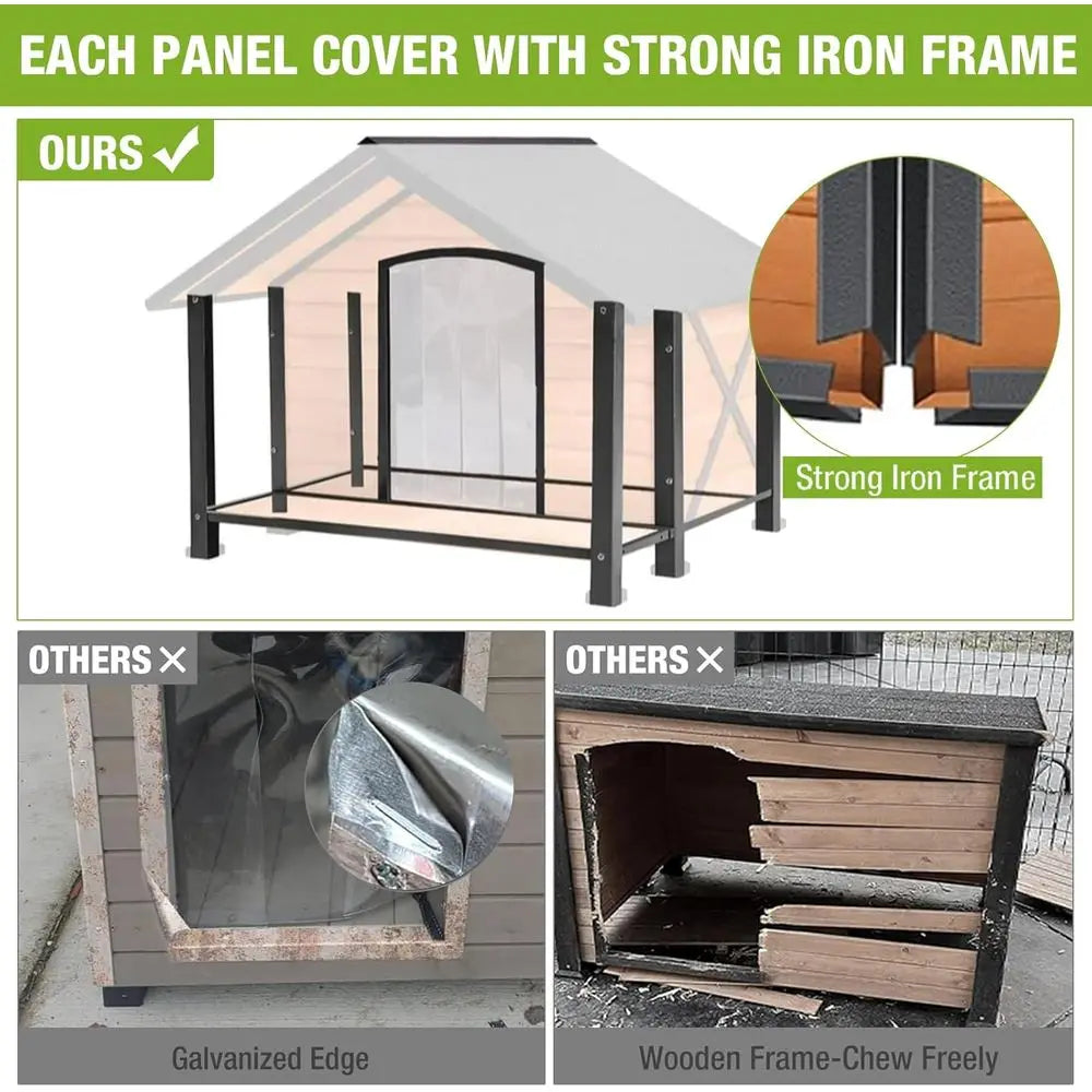 All Weather Indoor Outdoor Iron Frame Dog House Kennel