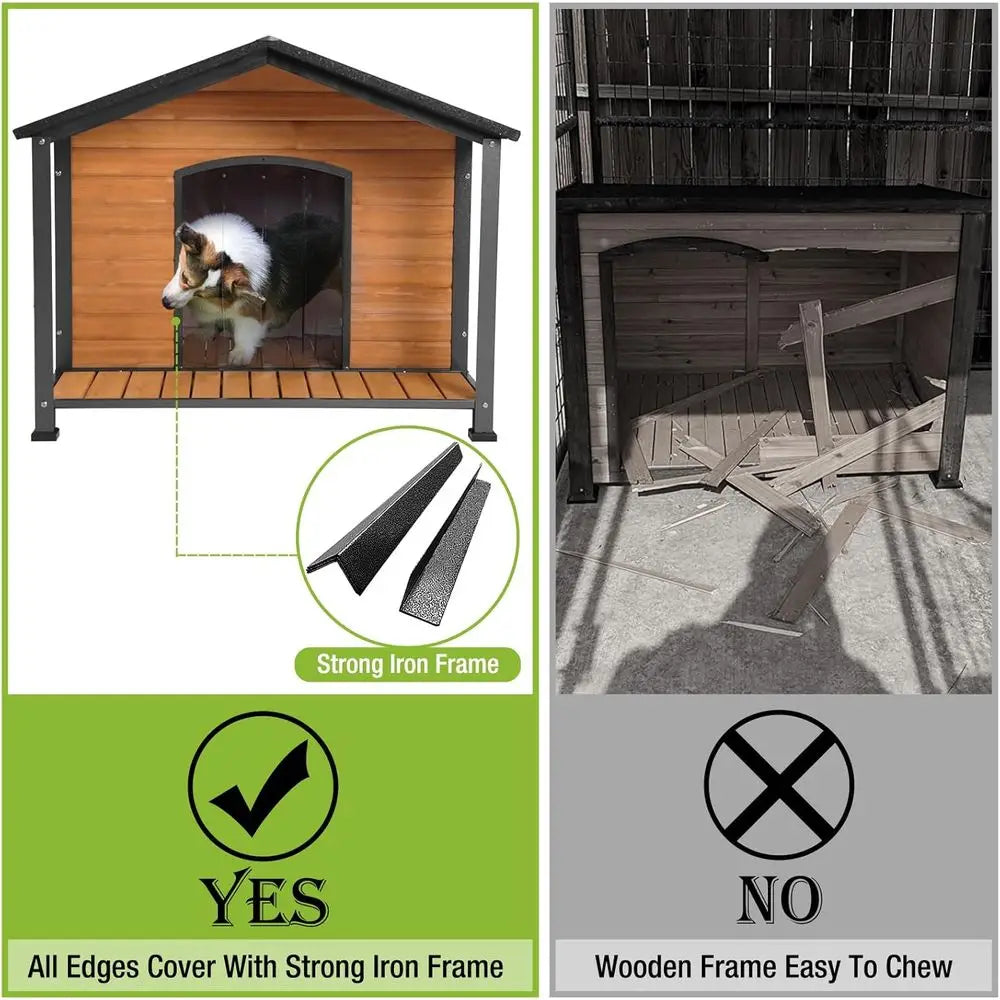 All Weather Indoor Outdoor Iron Frame Dog House Kennel