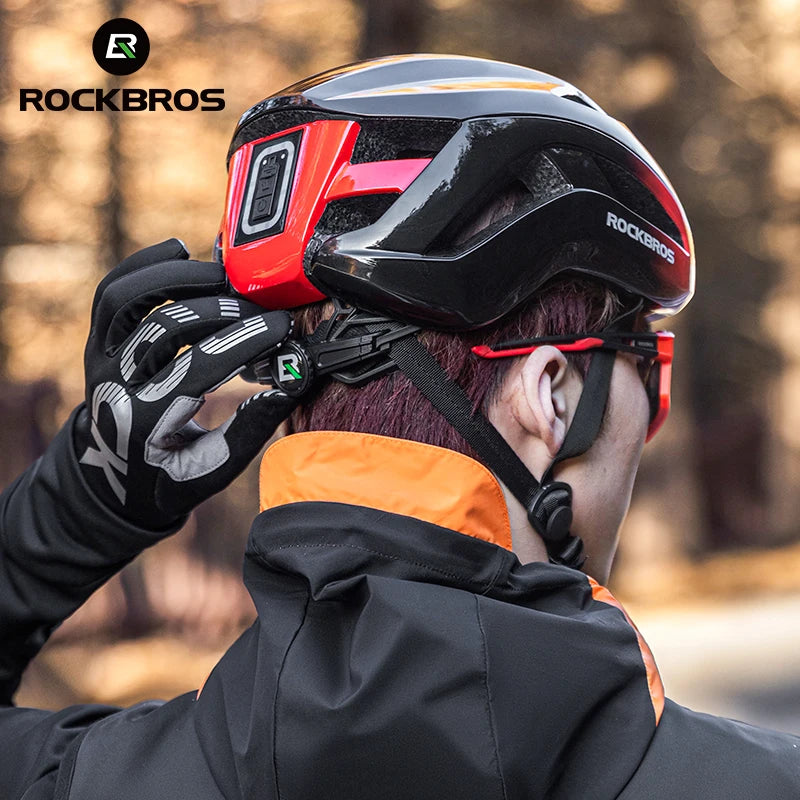 ROCKBROS LED Cycling Helmet With Type C Rechargeable Front Light
