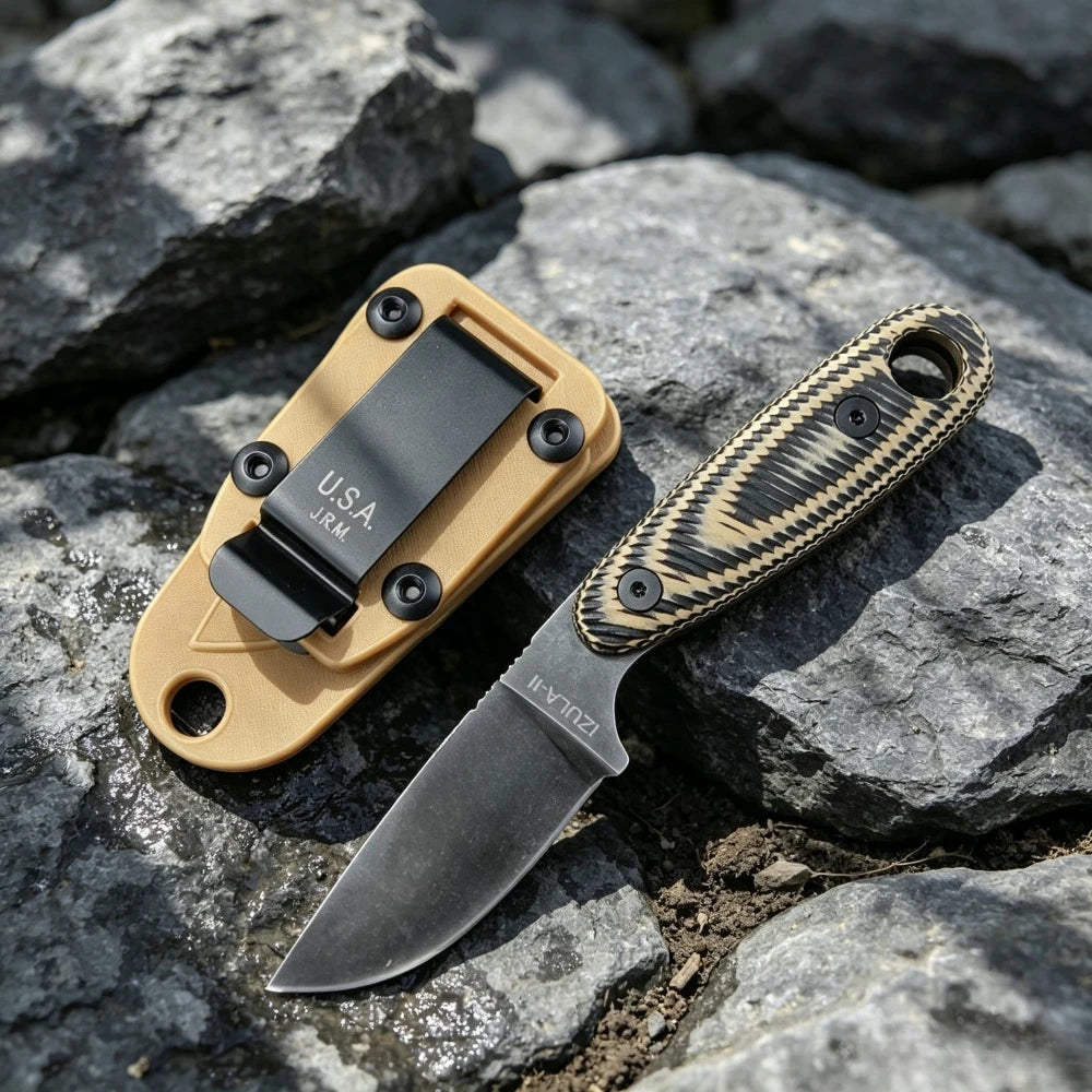 Izula Hiking Backpacking Trekking Utility Fixed Knife EDC Outdoor Knives with Sheath Daily Cutter Camping Hiking Fishing Tools
