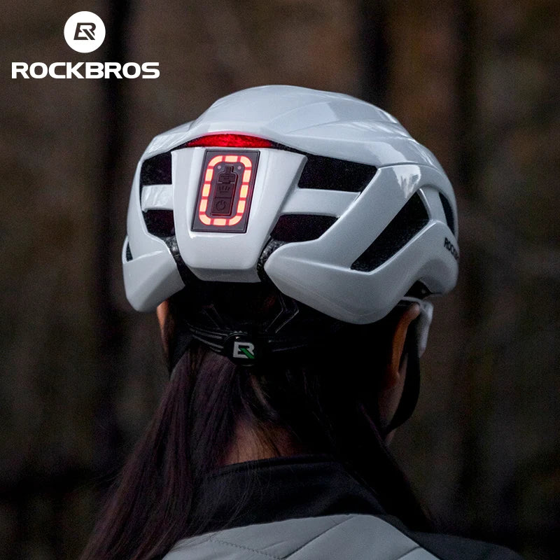 ROCKBROS LED Cycling Helmet With Type C Rechargeable Front Light