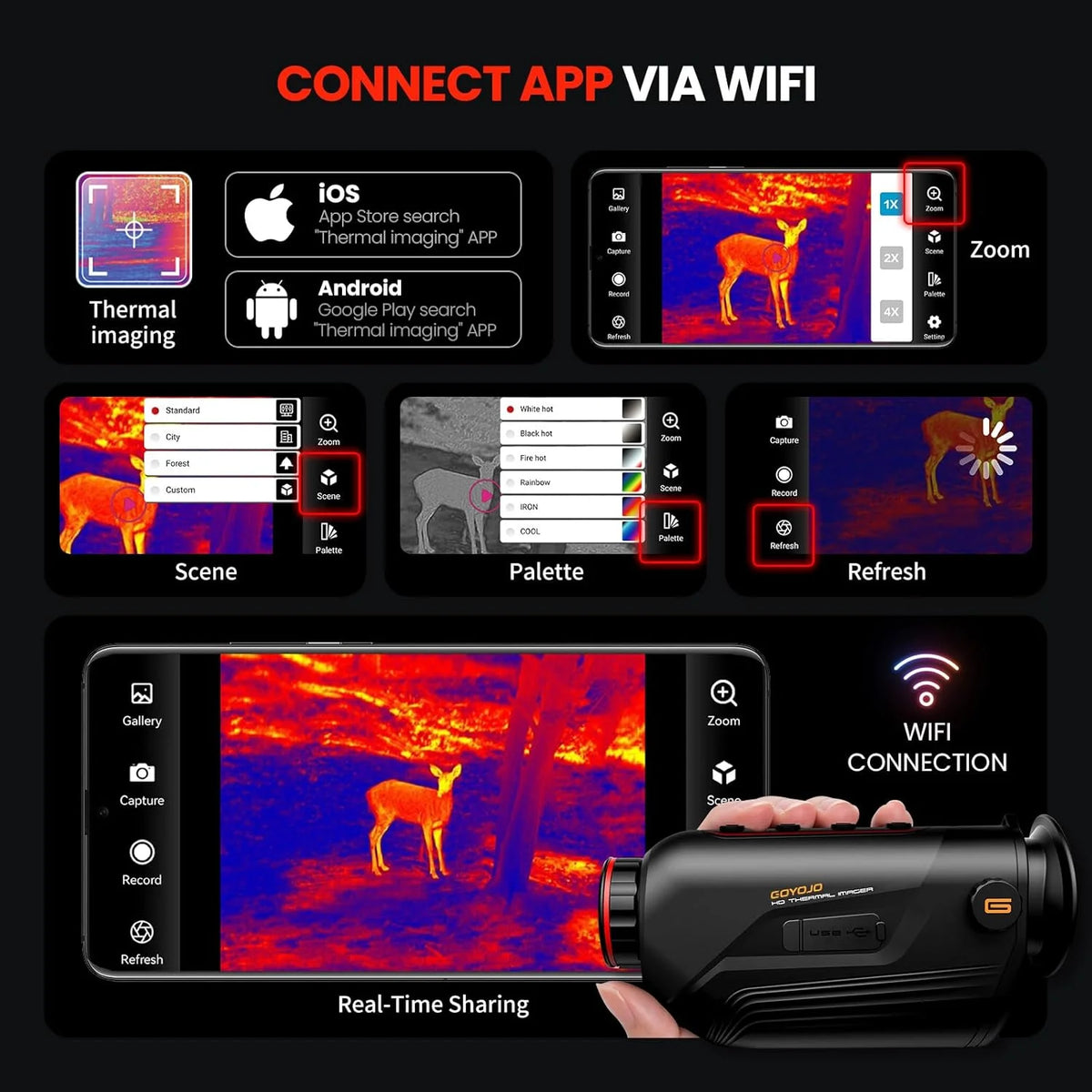 GOYOJO Thermal Monocular for Night Vision and Outdoor Imaging