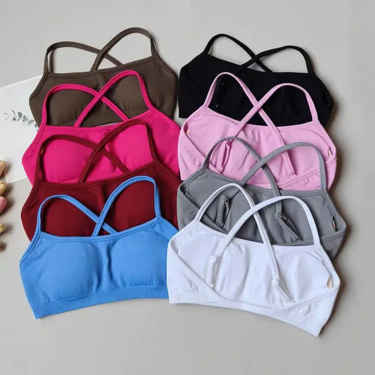 Seamless Women Racerback Yoga Sports Bra for Fitness and Running