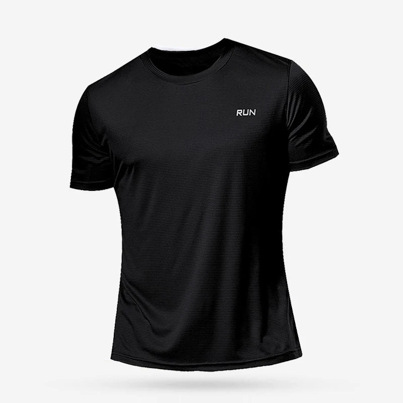 Men Summer Quick Dry Short Sleeve Gym T-Shirt Oversized Fitness Running Bodybuilding Sport Tops Jersey