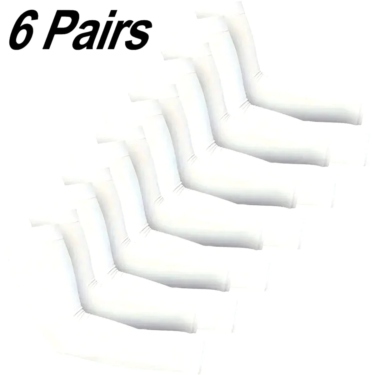 kkjoy 6 Pairs Unisex Cooling Arm Sleeves Compression Breathable Moisture Wicking for Men Women Sports Outdoor UV Protection