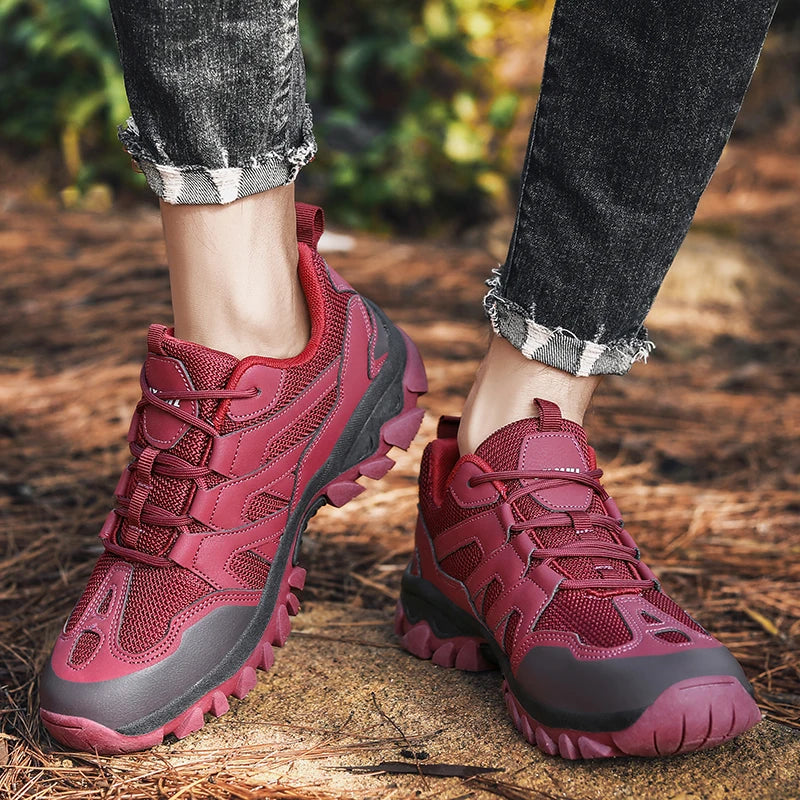 Abnkarwin Women's Breathable Lace-Up Hiking Shoes for Outdoor Trails