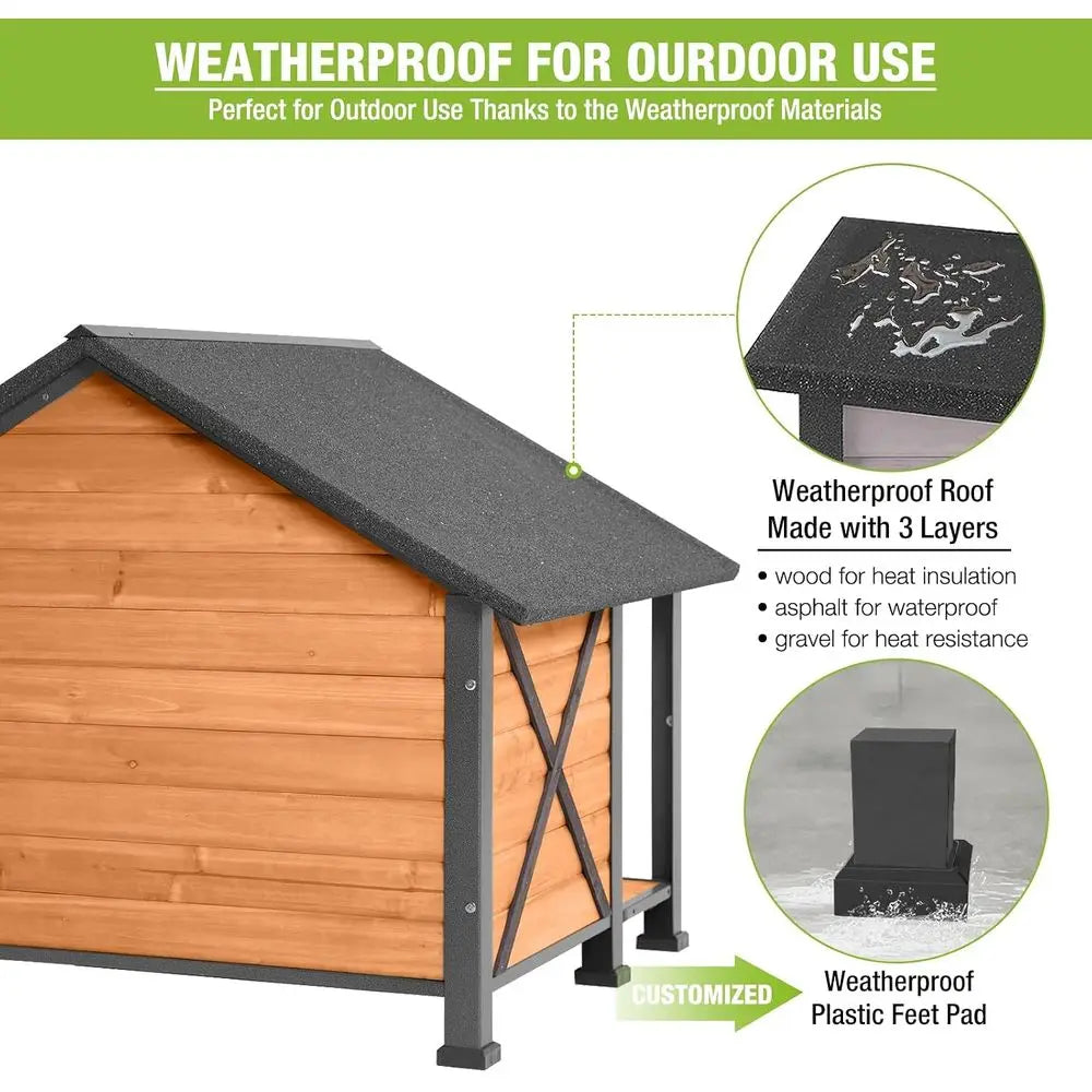 All Weather Indoor Outdoor Iron Frame Dog House Kennel