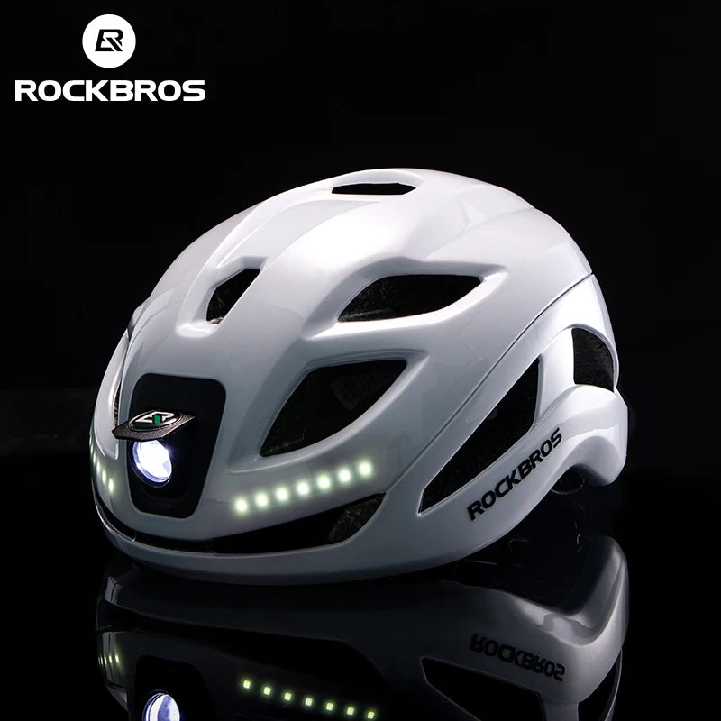 ROCKBROS LED Cycling Helmet With Type C Rechargeable Front Light