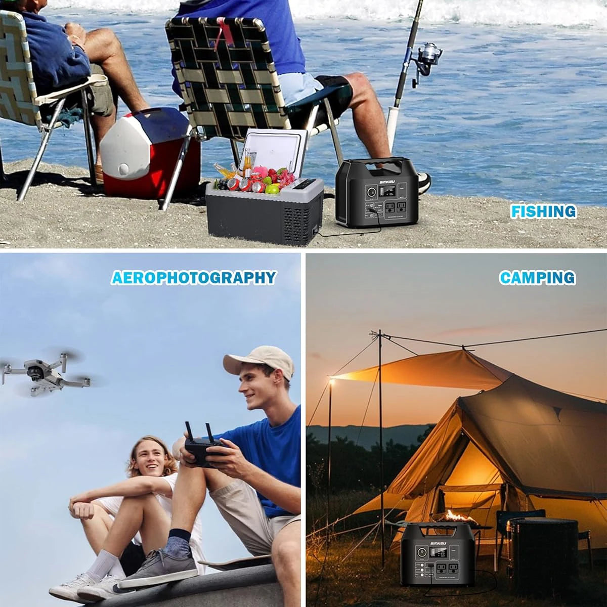 Portable LiFePO4 Power Station Solar Generator for Camping and CPAP