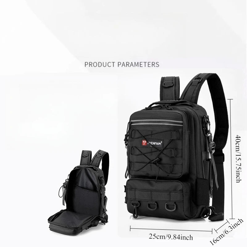 JSERYISGN Fishing Tackle Backpack For Hiking Travel And Outdoor Trips