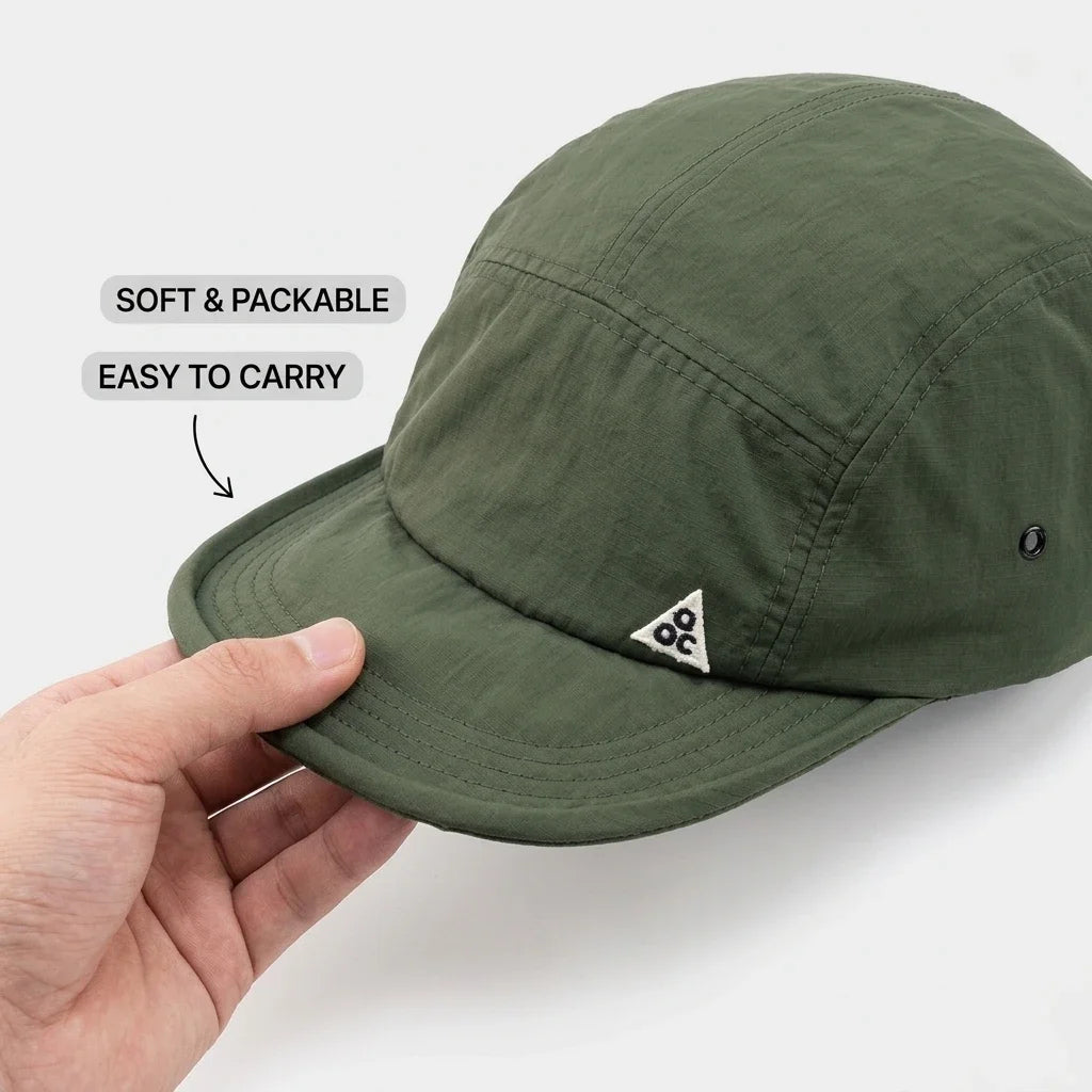Short Brim Embroidered 5‑Panel Baseball Cap Unisex Men Women Soft‑Brim Soft‑Crown Quick Dry Outdoor Streetwear Duckbill Peaked Adjustable Sun Hat