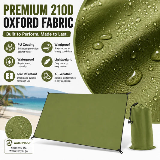 Waterproof Oxford Camping Tarp Shelter With Grommets