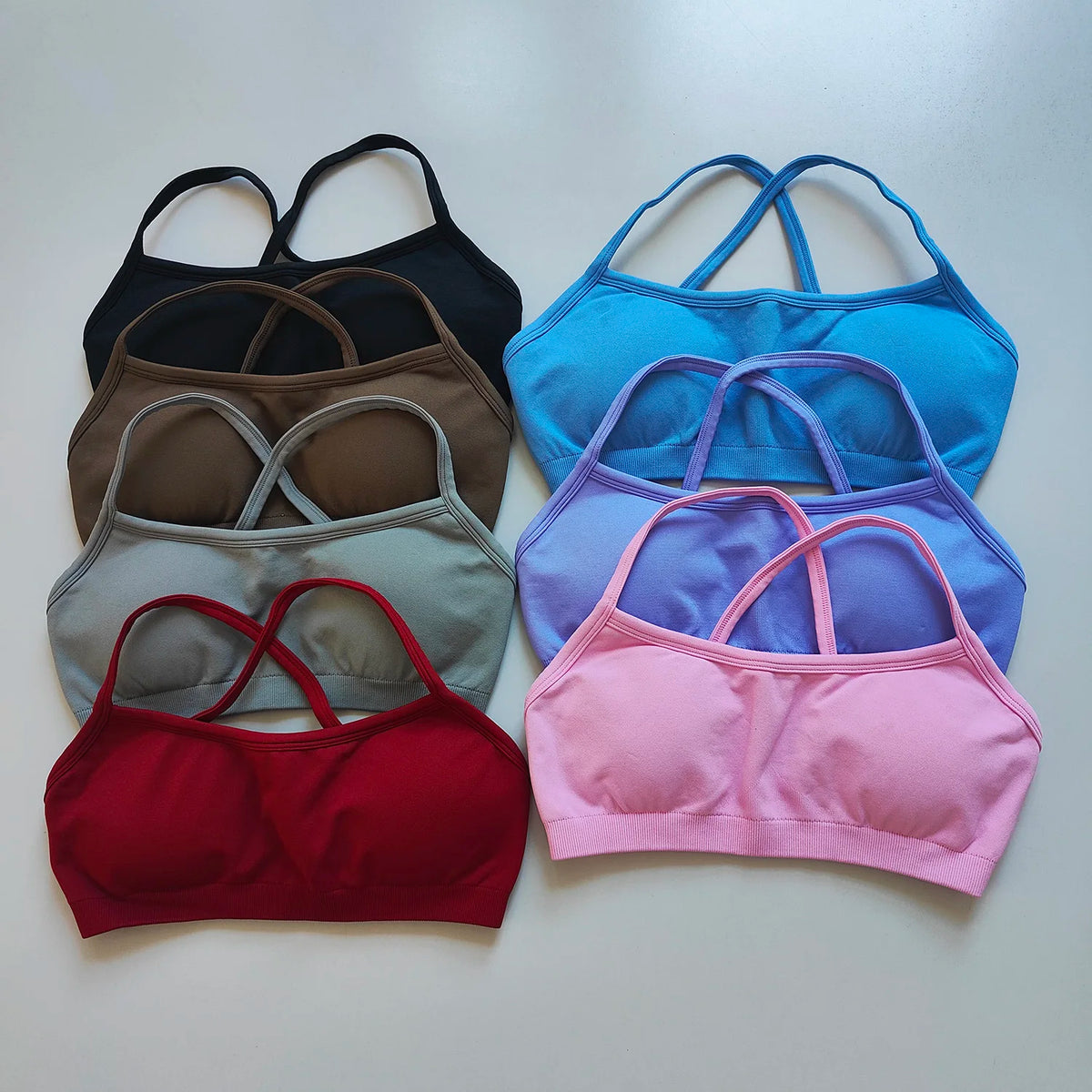 Seamless Women Racerback Yoga Sports Bra for Fitness and Running