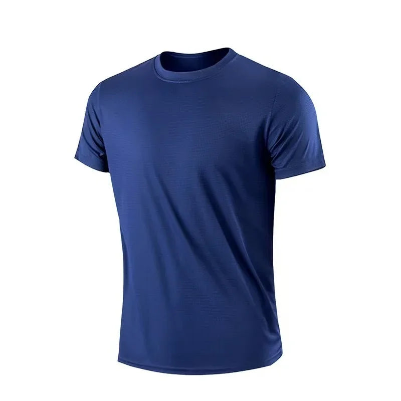 Men's Quick Dry Short Sleeve T-Shirt Moisture Wicking Round Neck Gym Running Training Exercise Sport Shirt Lightweight Tops