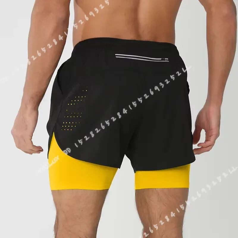 Women's Quick Dry Double Layer Running Shorts For Fitness Training