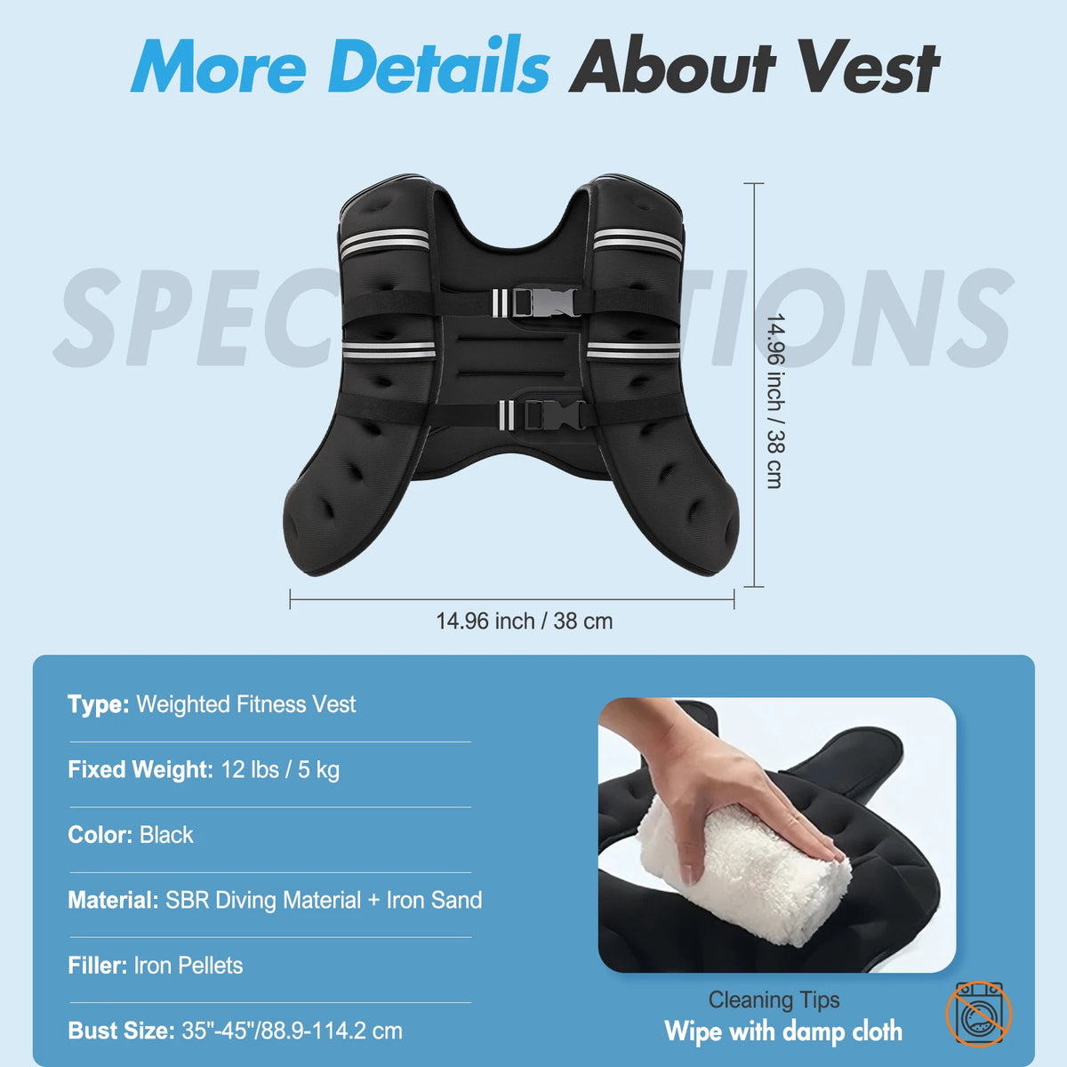 Adjustable Weighted Training Vest for Strength Running and Fitness Workouts
