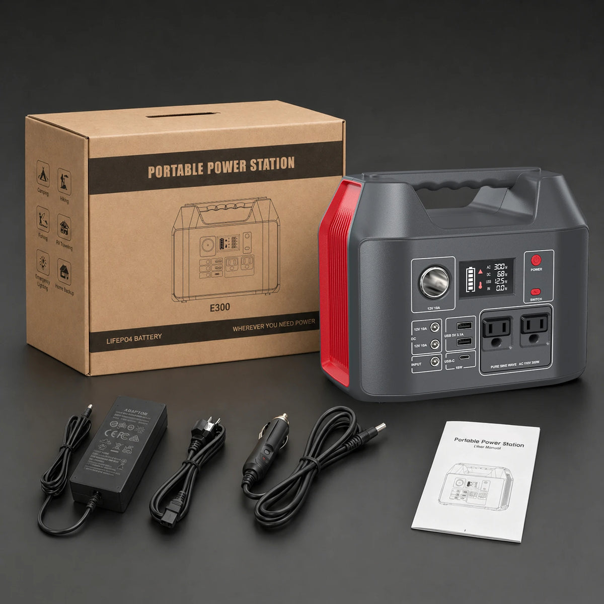 Portable LiFePO4 Power Station Solar Generator for Camping and CPAP