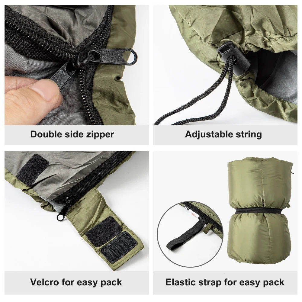 Night Cat Adult Camping Sleeping Bag for Three Seasons