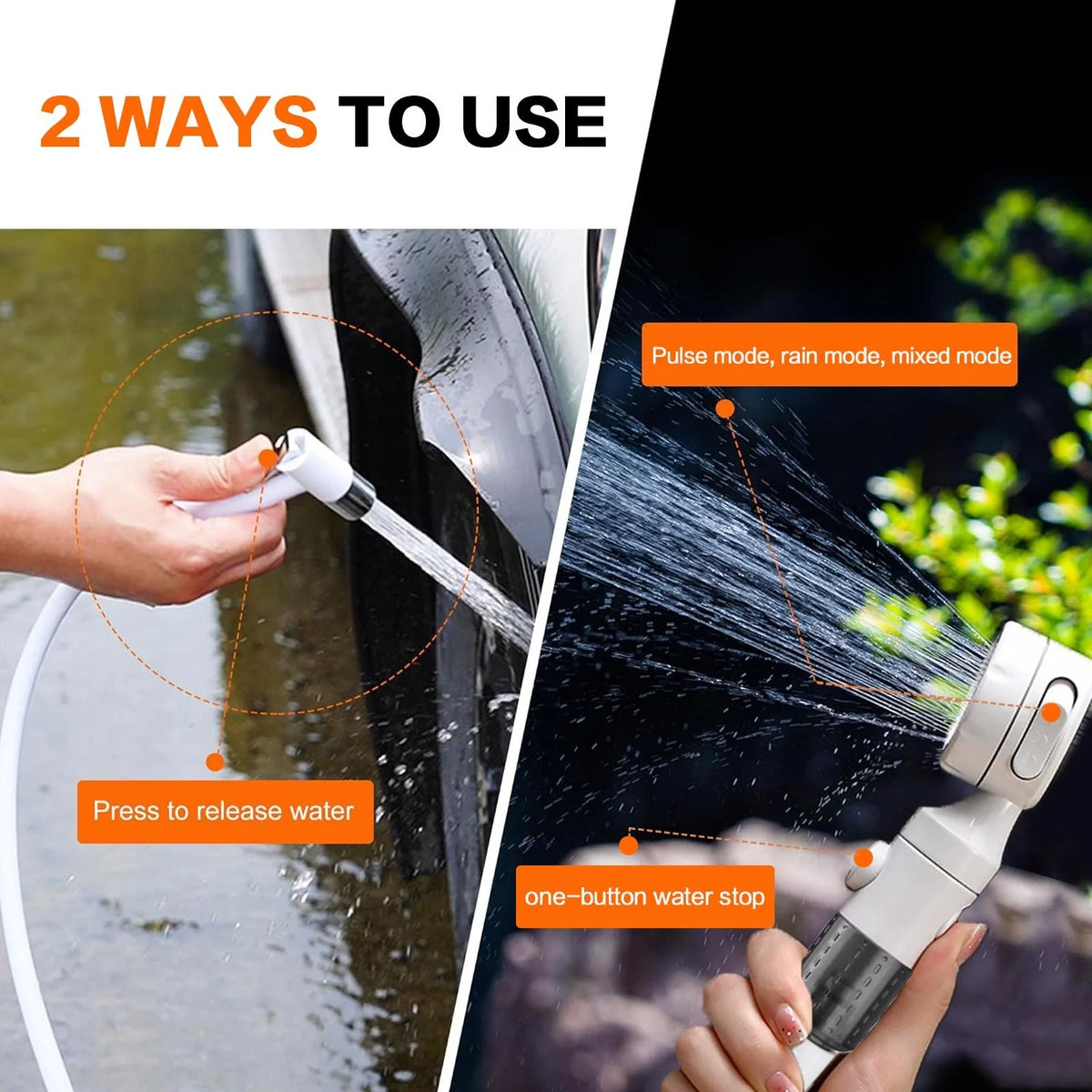 Portable Rechargeable Handheld Pet Shower Sprayer for Outdoor Bathing