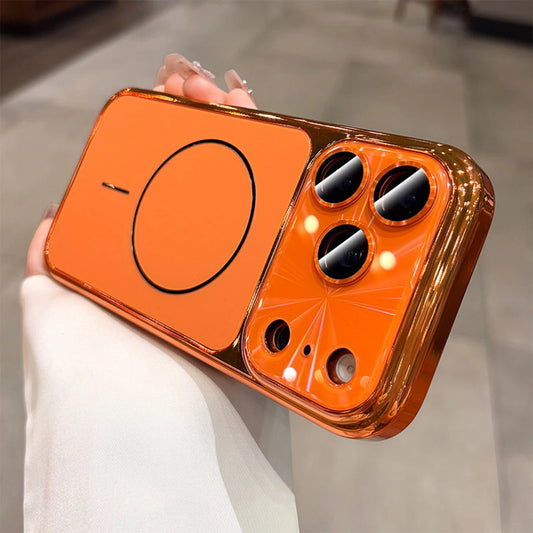 Fashion Laser Magnetic Phone Case With Glossy Electroplated Bumper, Built-In Camera Lens Protector, Raised Lens Protection, Shockproof Protective Cover, Wireless Charging Compatible With iPhone 18/17 Pro Max/16/15/14/13/Pro/P