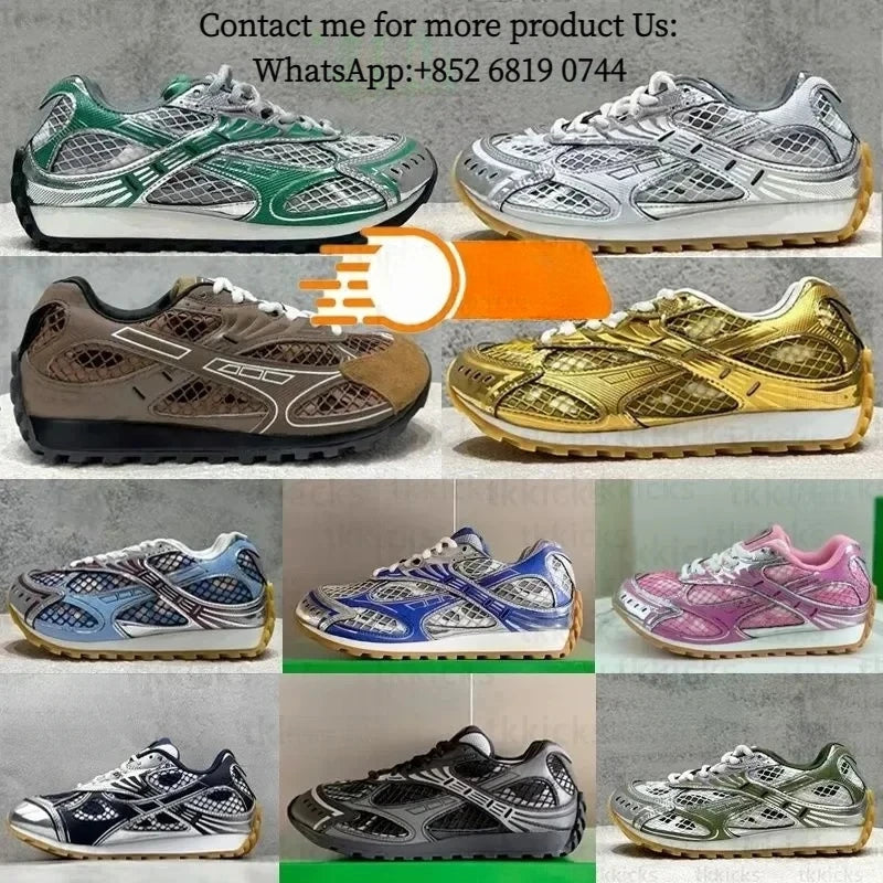 Leather Mesh Running Sneakers For Women And Men Athletic Trainers