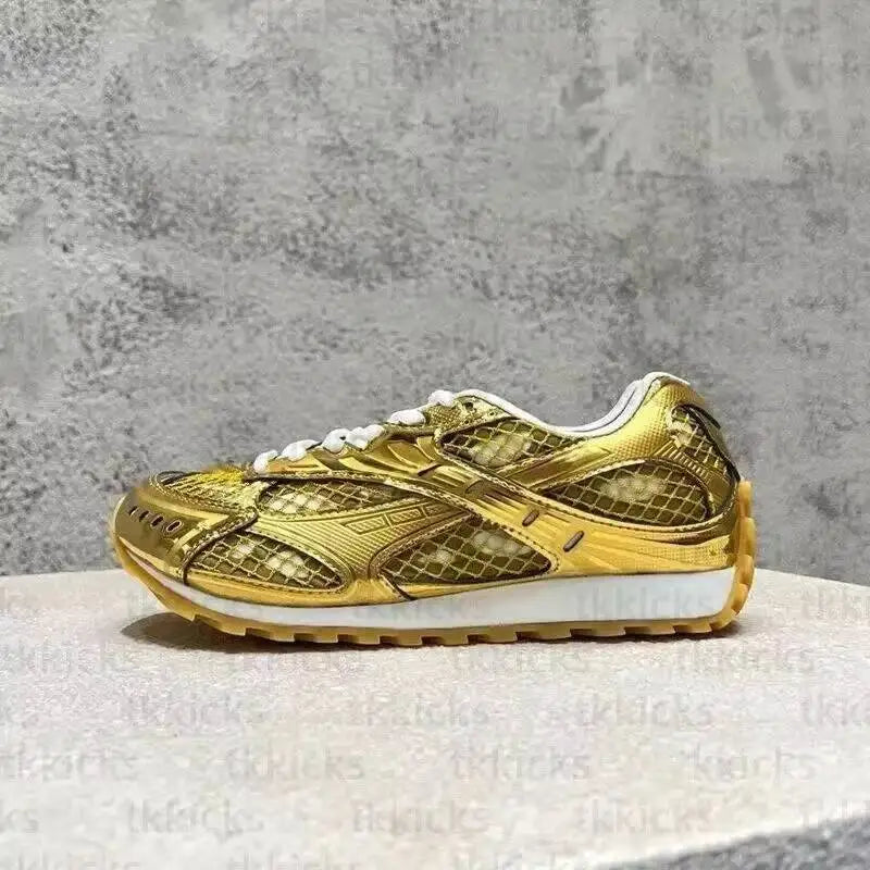 Leather Mesh Running Sneakers For Women And Men Athletic Trainers