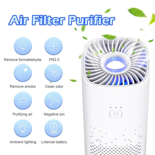 Mini Portable Air Purifier Car Office Pet Room Air Cleaner Air Freshener Eliminating Smoke with Filter Air Purifiers