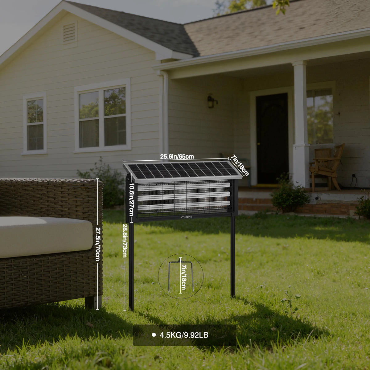 HYKOONT Solar Bug Zapper Outdoor Mosquito Killer USB Rechargeable