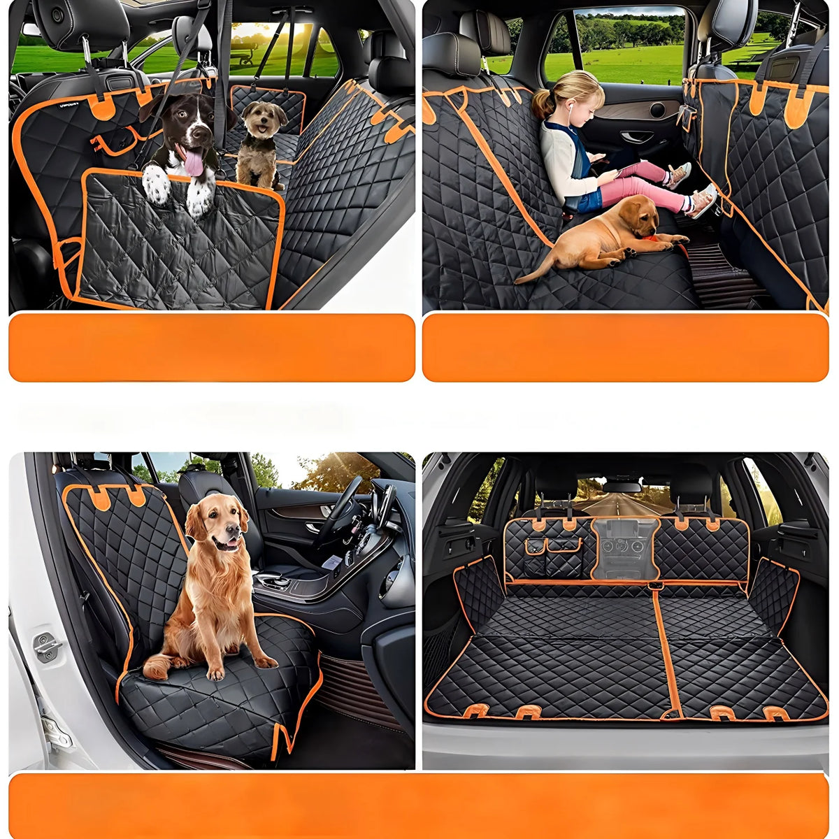 Waterproof Nonslip Dog Car Seat Hammock Cover With Side Flaps