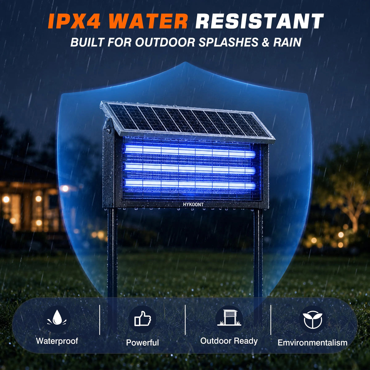 HYKOONT Solar Bug Zapper Outdoor Mosquito Killer USB Rechargeable