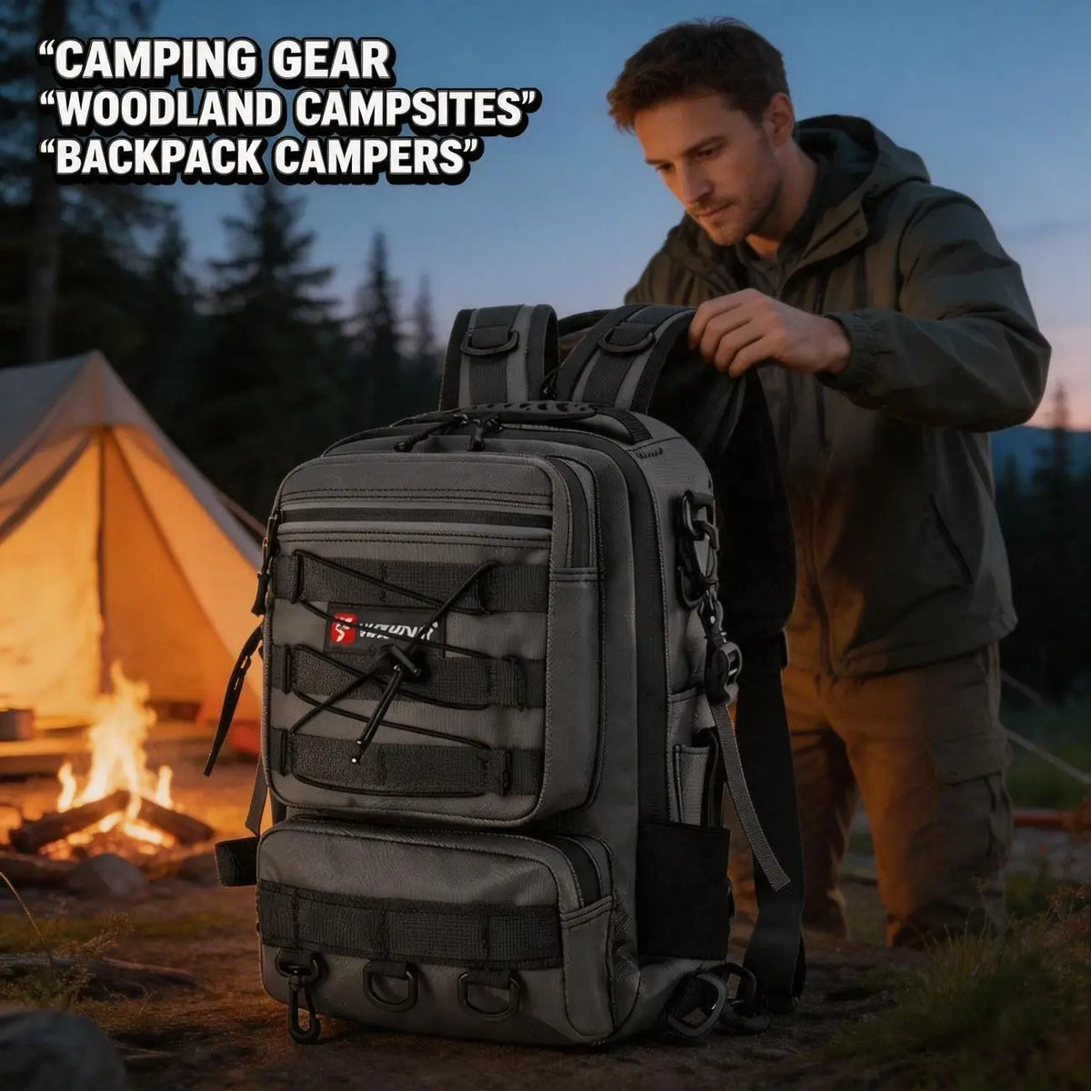 JSERYISGN Fishing Tackle Backpack For Hiking Travel And Outdoor Trips