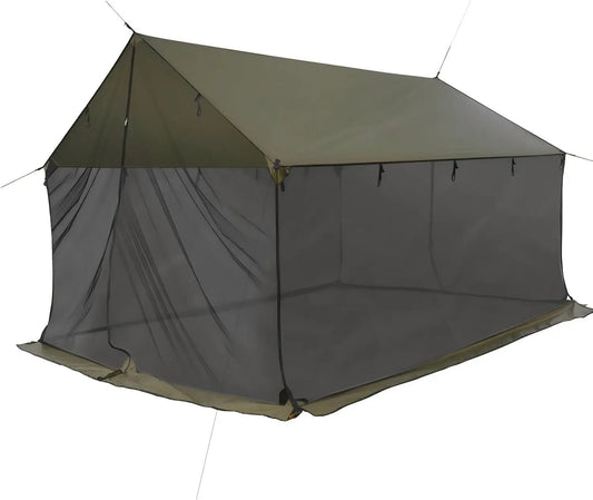 Lightweight Waterproof Camp Tarp with Bug Net - Versatile Mosquito Screen Shelter for Camping, Backpacking, Hammock, Picnic