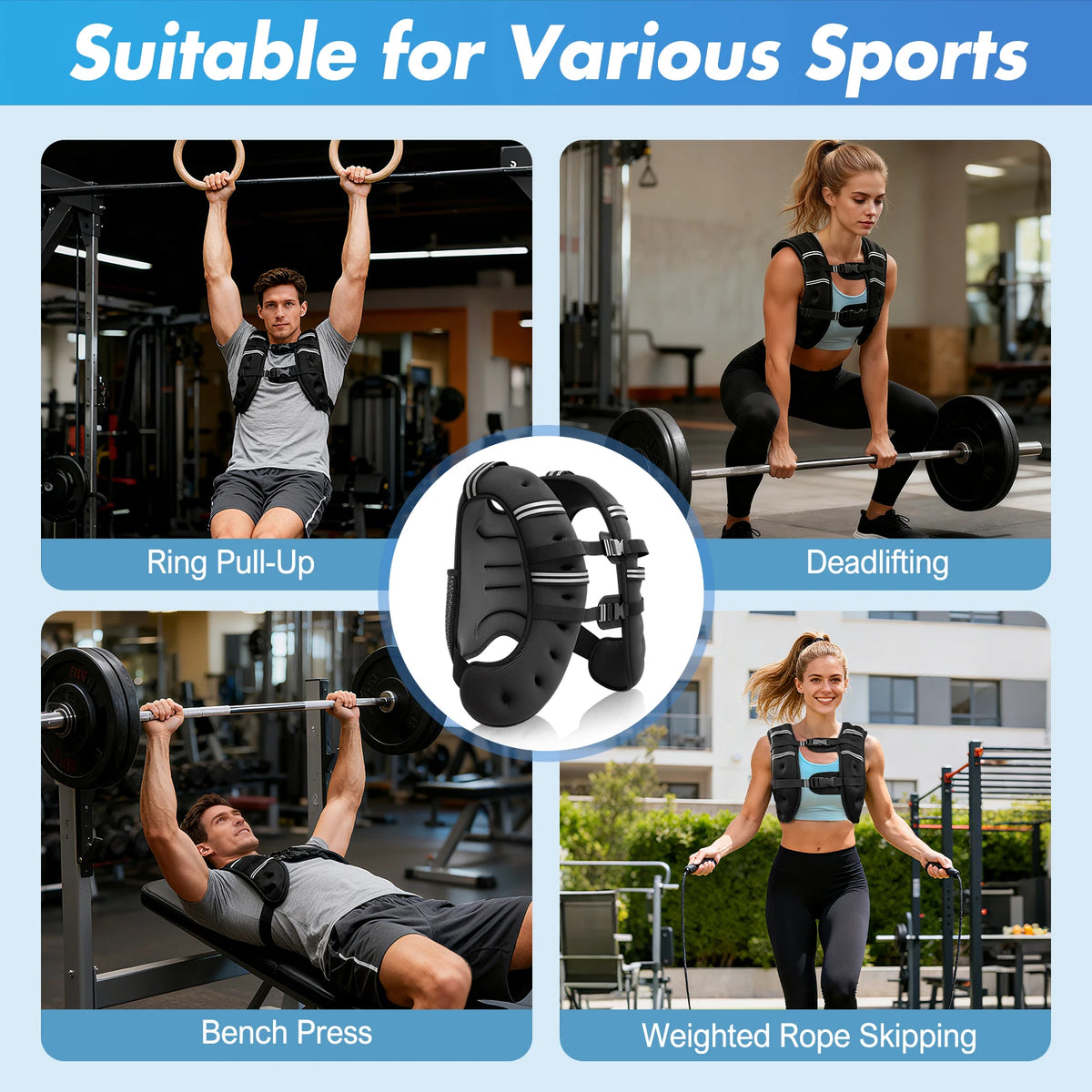 Adjustable Weighted Training Vest for Strength Running and Fitness Workouts