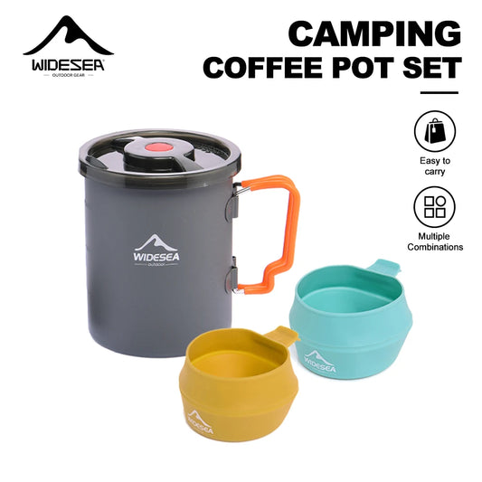 Widesea Aluminum Camping Coffee Pot French Press Foldable Bowls